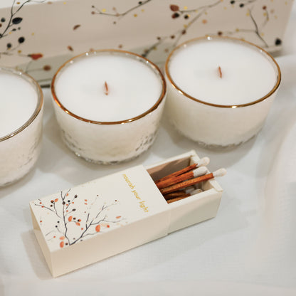 Gift Box Trio • Candles & Matchbox Set