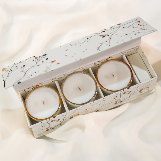 Gift Box Trio • Candles & Matchbox Set